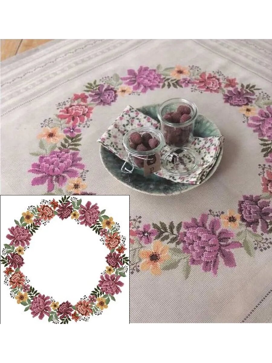 Набор для вышивания крест салфетка __х__ — фото 1