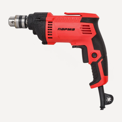Изображение товара Дрель безударная парма ДЭ-01-10/600РН 02.025.00006, 600 Вт, 2100 об/мин, реверс, ключевой патрон, красный