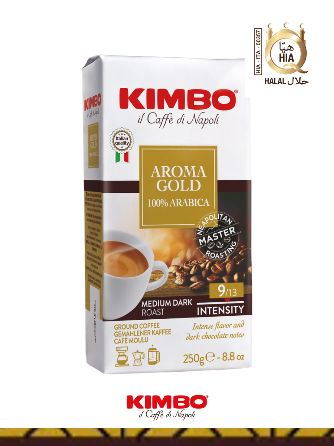 Кофе молотый "Арома Голд" 100% Арабика, 250г, Халаль, в вакуумной упаковке, Халяль