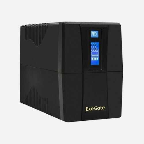 Изображение товара EXEGATE ИБП EX292792RUS ИБП Power Smart ULB - 1000. LCD. AVR.2SH. RJ. USB <1000VA 550W, LCD, AVR, 2 Schuko, RJ45 11, USB, Black>