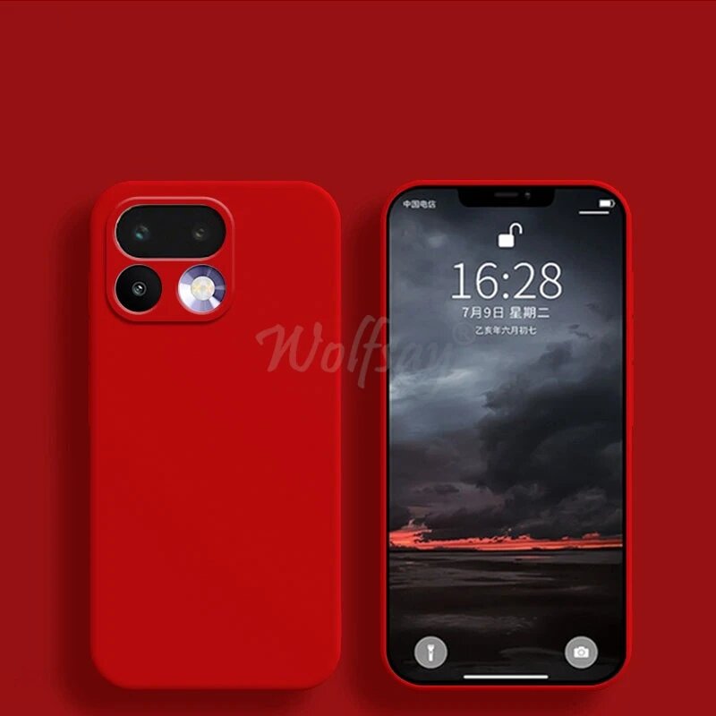 Красный чехол Realme 16 Pro+ из жидкого силикона