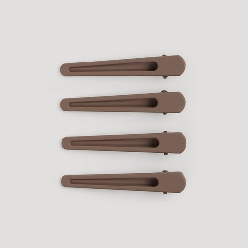 Изображение товара Заколка для волос, 8 см, 4 шт, металл, коричневая, Hair basic