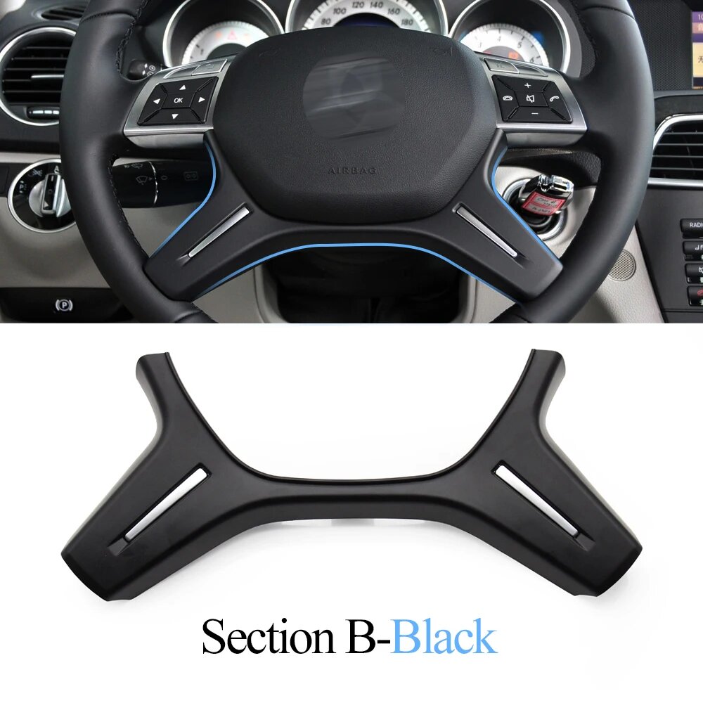 Накладка на руль Mercedes Benz, черная Section B