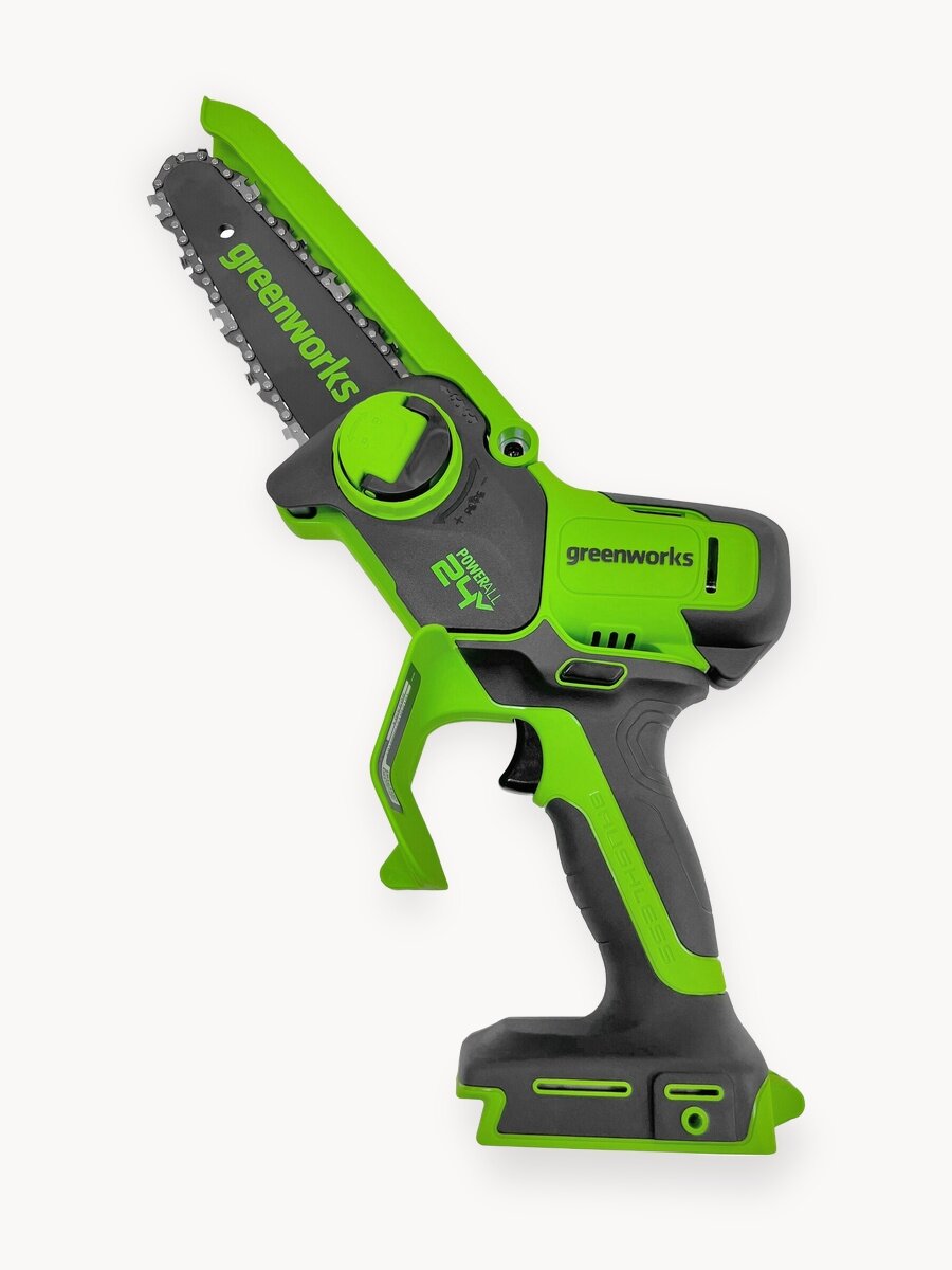 Цепная мини пила аккумуляторная Greenworks 24V, 15см, бесщеточная, без АКБ и ЗУ