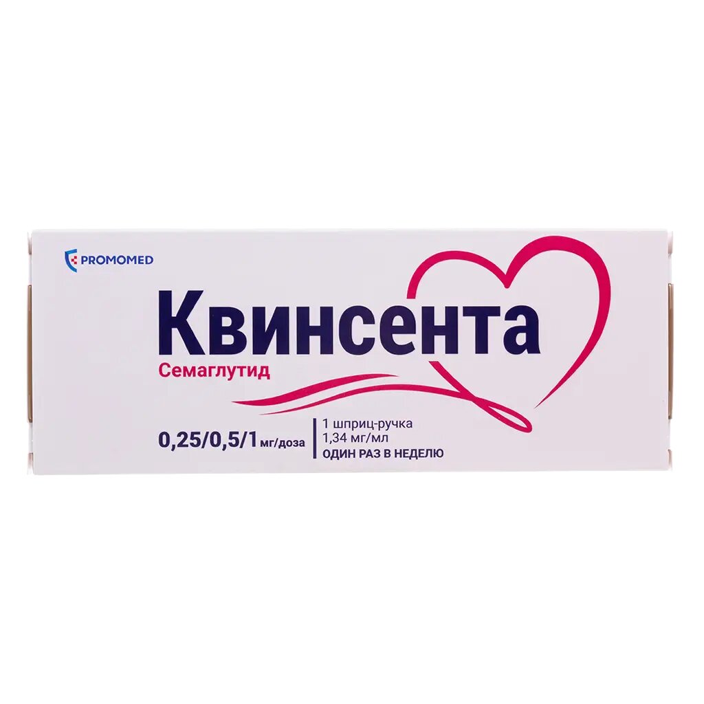 Квинсента раствор для подкожного введ 0,25/0,5/1 мг/доза 3 мл 1 уп