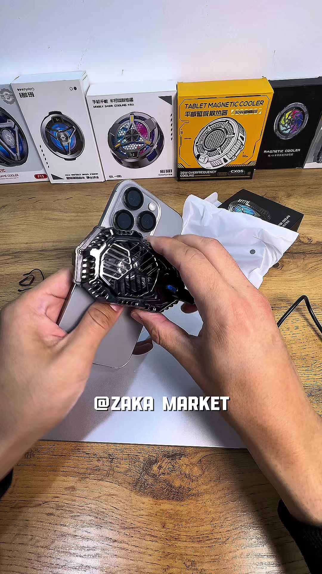 Кулер для телефона "Ghost Market", с аккумулятором, для PUBG, синий — фото 1