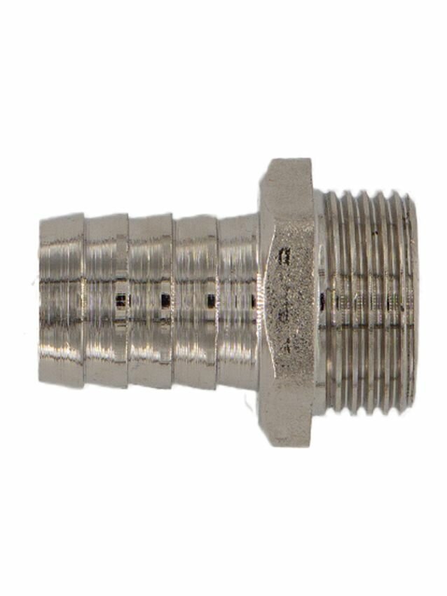 Штуцер CTM CRSM1216, латунь, с никелированием, соединение с наружной резьбой — фото 1