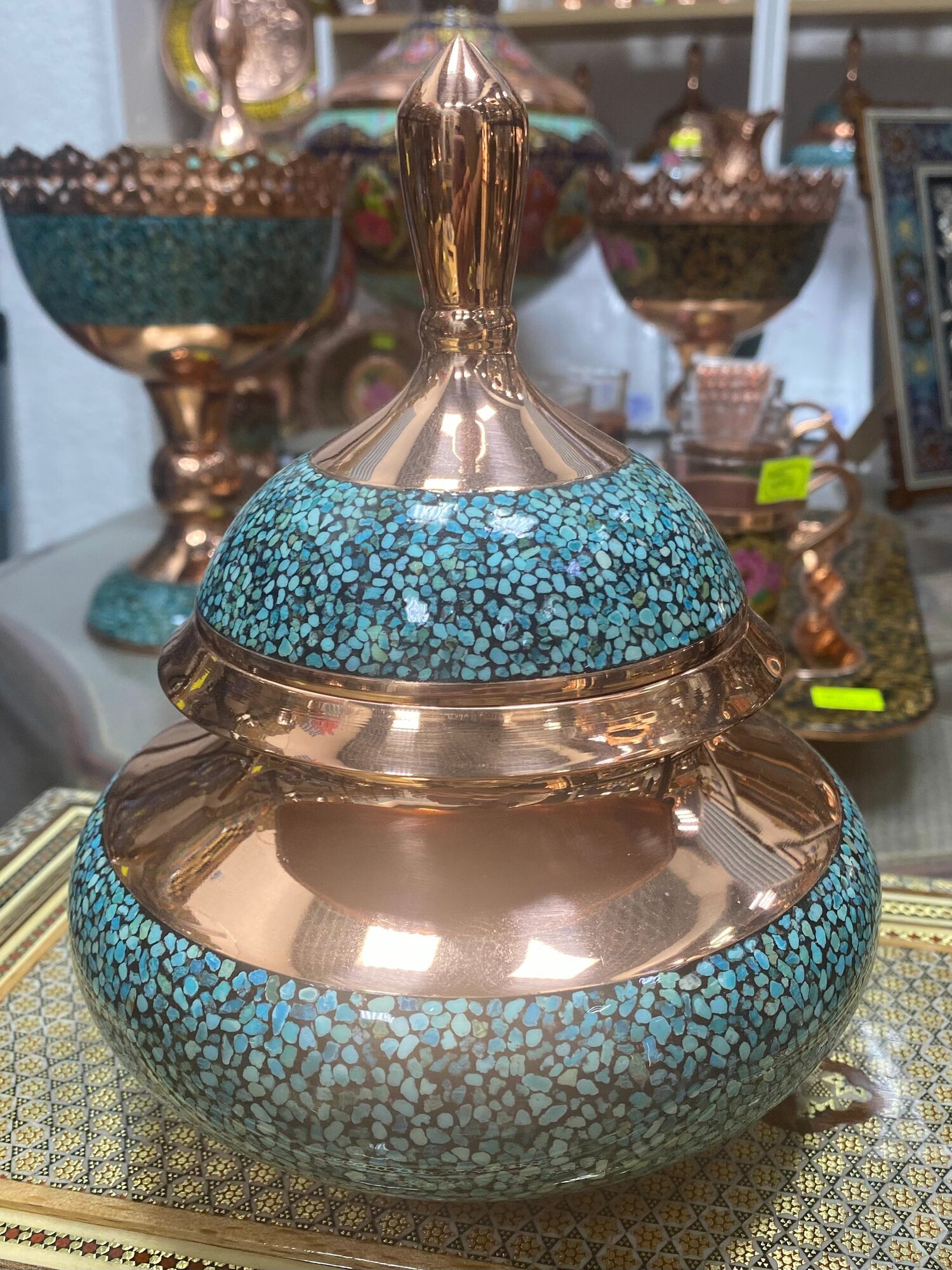 Полоскательница "Фирузе", ручная работа, медный цвет, 18 см x 14 см — фото 1