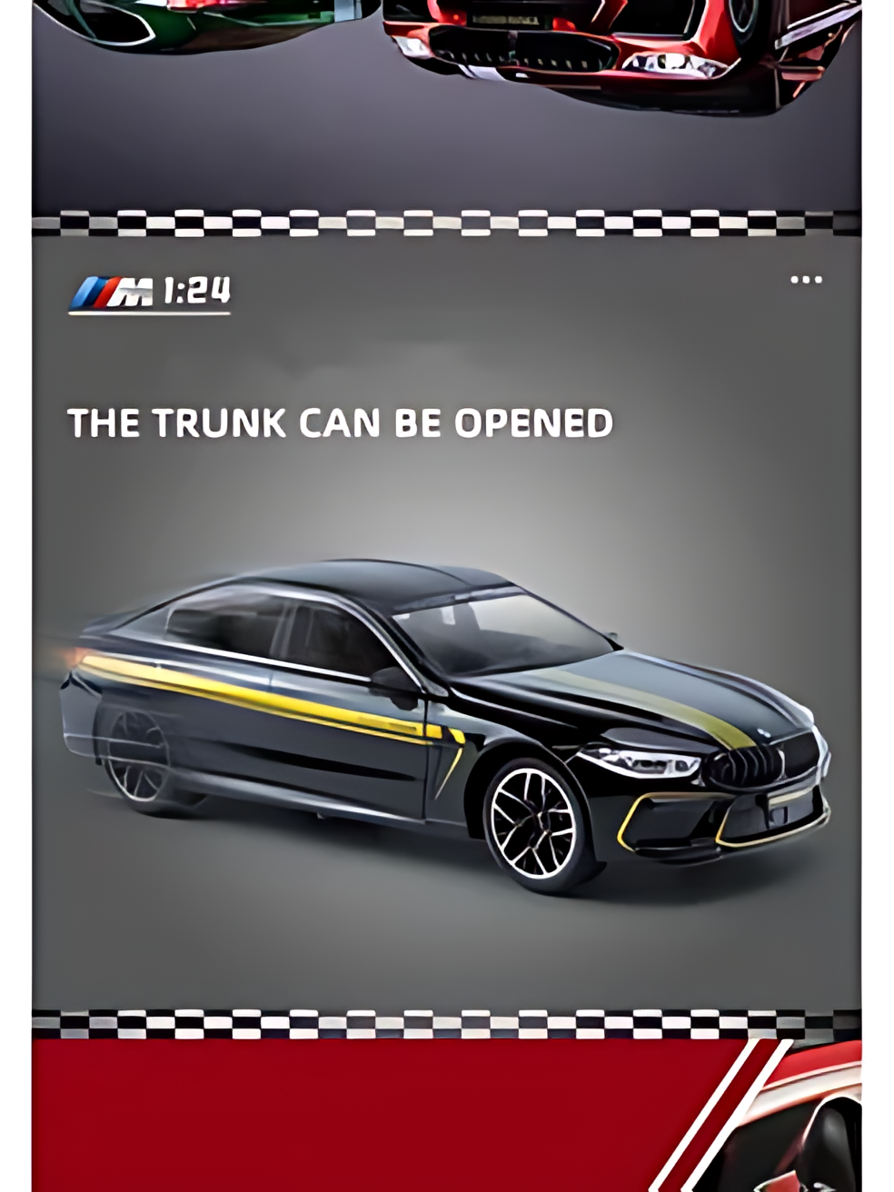 Машинка коллекционная BMW M8 Competition 1:24, звук, металл, 21x8,5x7 см
