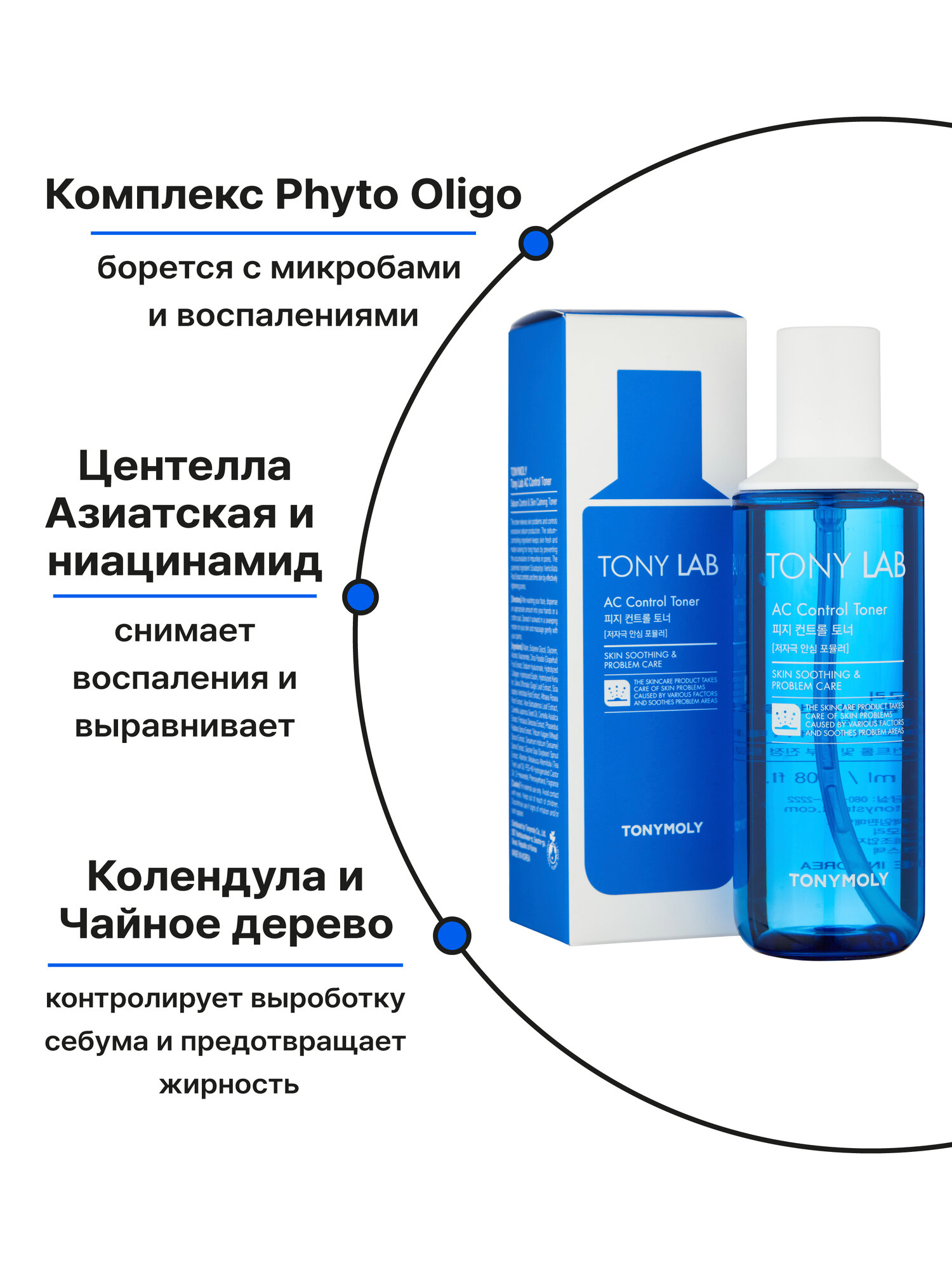 Тонер для проблемной кожи TONY LAB AC Control Toner (180 мл) — фото 1