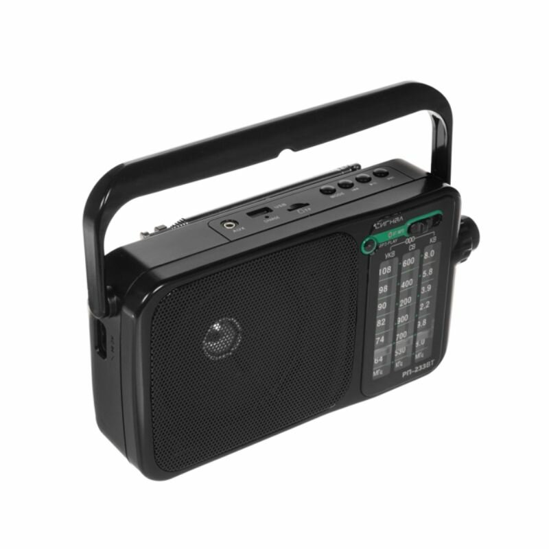 Радиоприемник СИГНАЛ RP-233BT ELECTRONICS, переносной, диапазон AM/FM, черный
