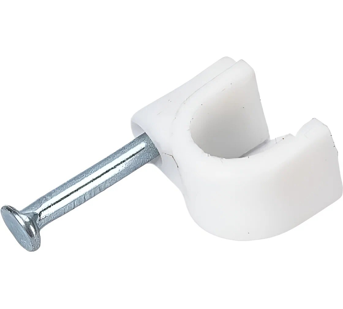 Крепеж кабеля круглый 8 мм, Rexant, белый (упак.50 шт) {07-4008}