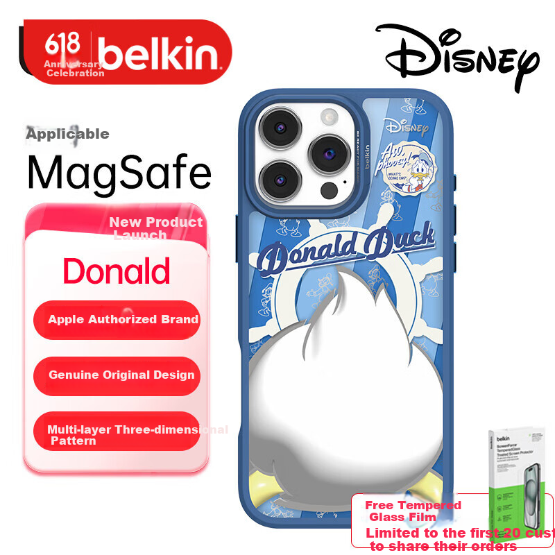 BELKIN Disney Donald Duck Customized iPhone 16 Pro Case with MagSafe Magnetic Absorption Charging Shell