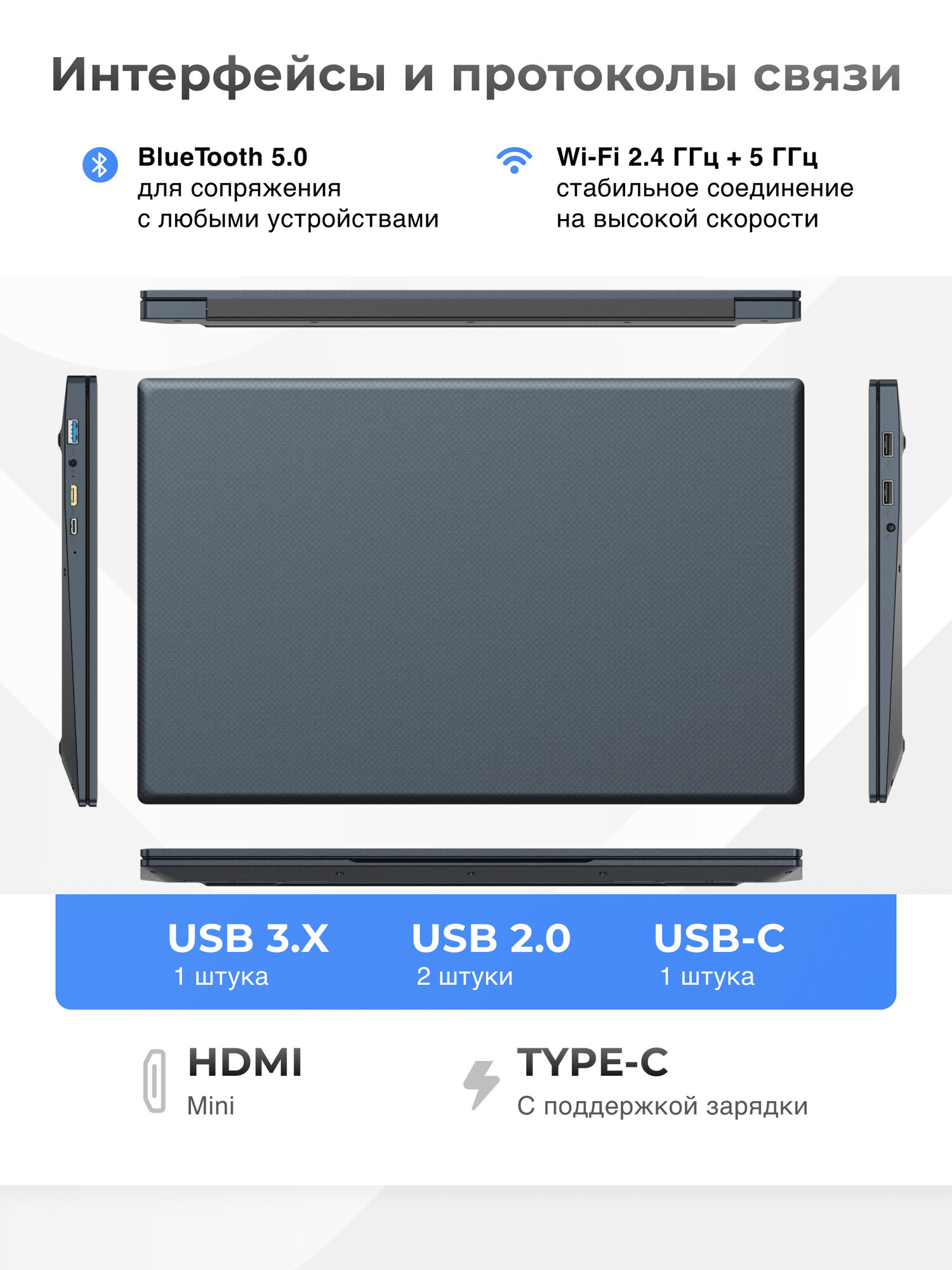 Премиальный ноутбук для работы и учебы 15,6" IPS, Intel N95 до 3,4GHz, RAM 16Gb DDR4, PD Type-c, 1Tb SSD nvme — фото 1