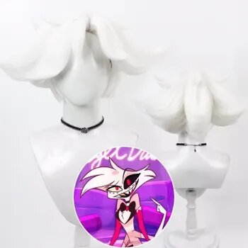 Карнавал Косплей Парик Отель Хазбин Энджел Даст, Hazbin Hotel Angel Dust Wig