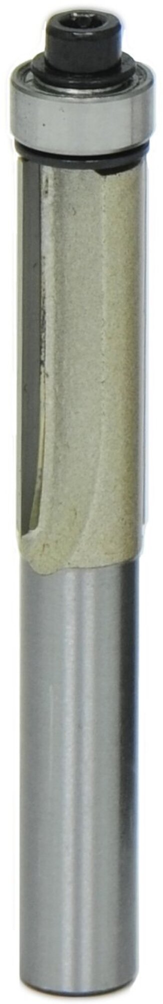 Фреза Elitech / Элитек кромочная пазовая прямая с подшипником 2 лезвия стальная твердосплавная диаметр 9.5мм хвостовик 8мм 25.4/67мм / инструменты