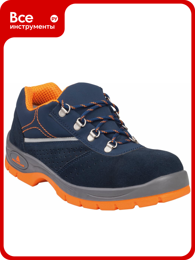 Полуботинки из замши Delta Plus RIMINI3 S1P SRC с металлическим подноском т. синий/оранжевый р.36 RIMI3SPBL36
