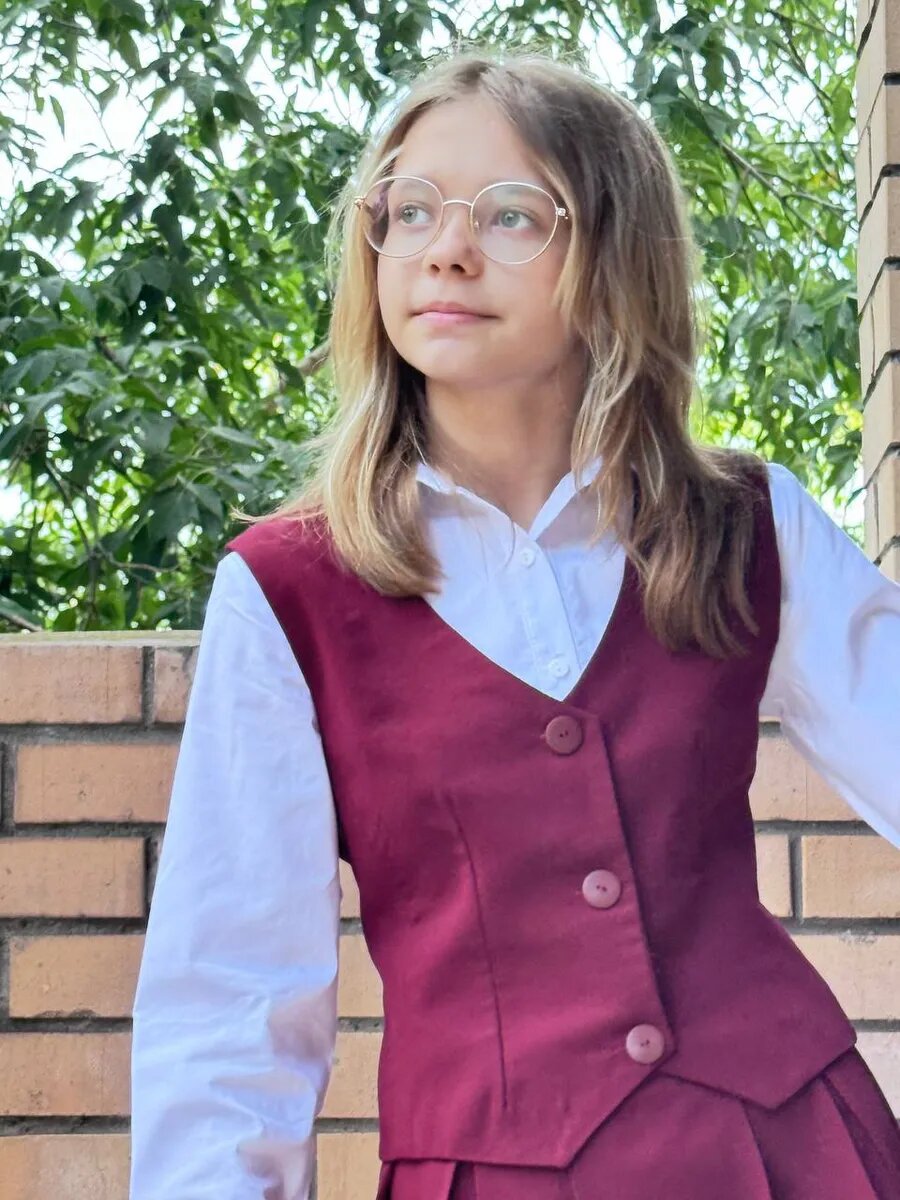 Школьный жилет KristiKlo школьная коллекция, размер 146, бордовый