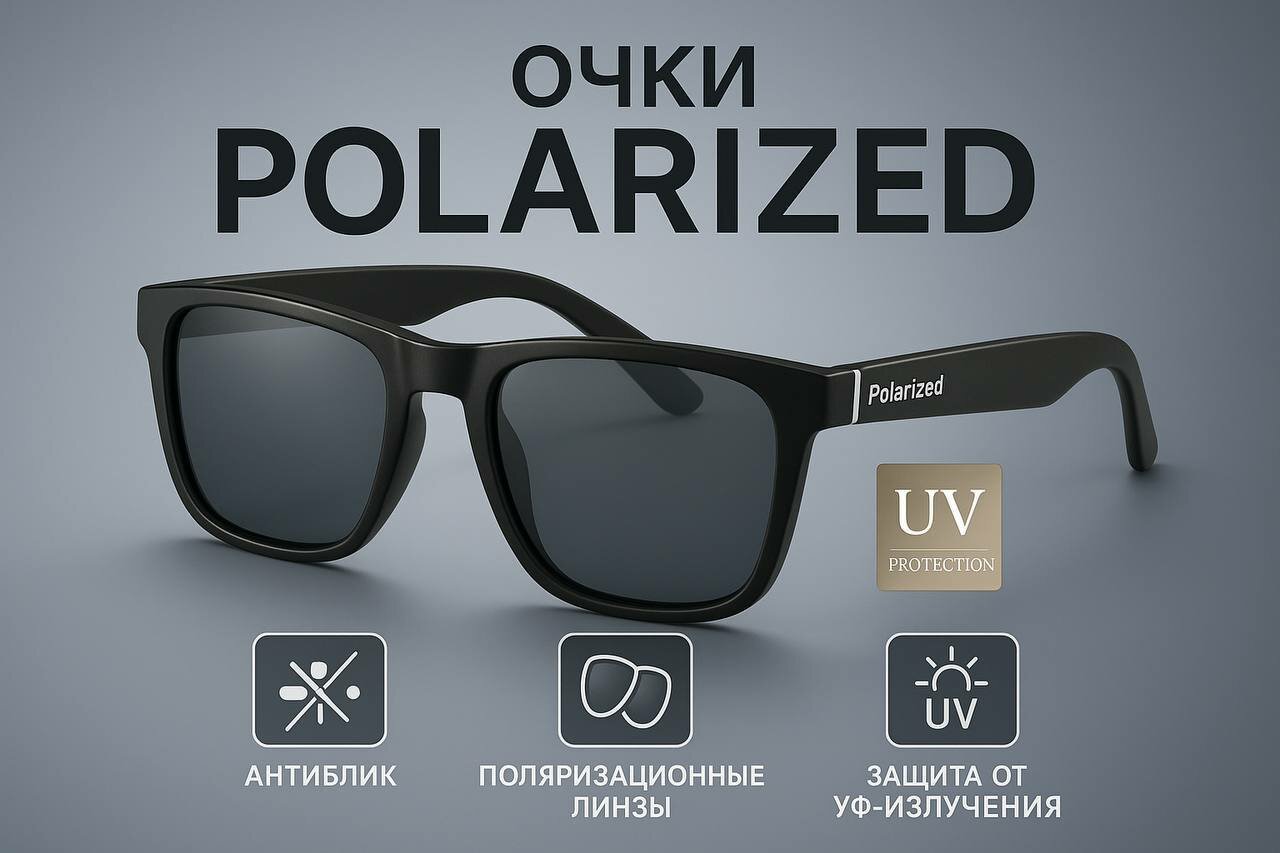 Солнцезащитные очки Polarized, черный