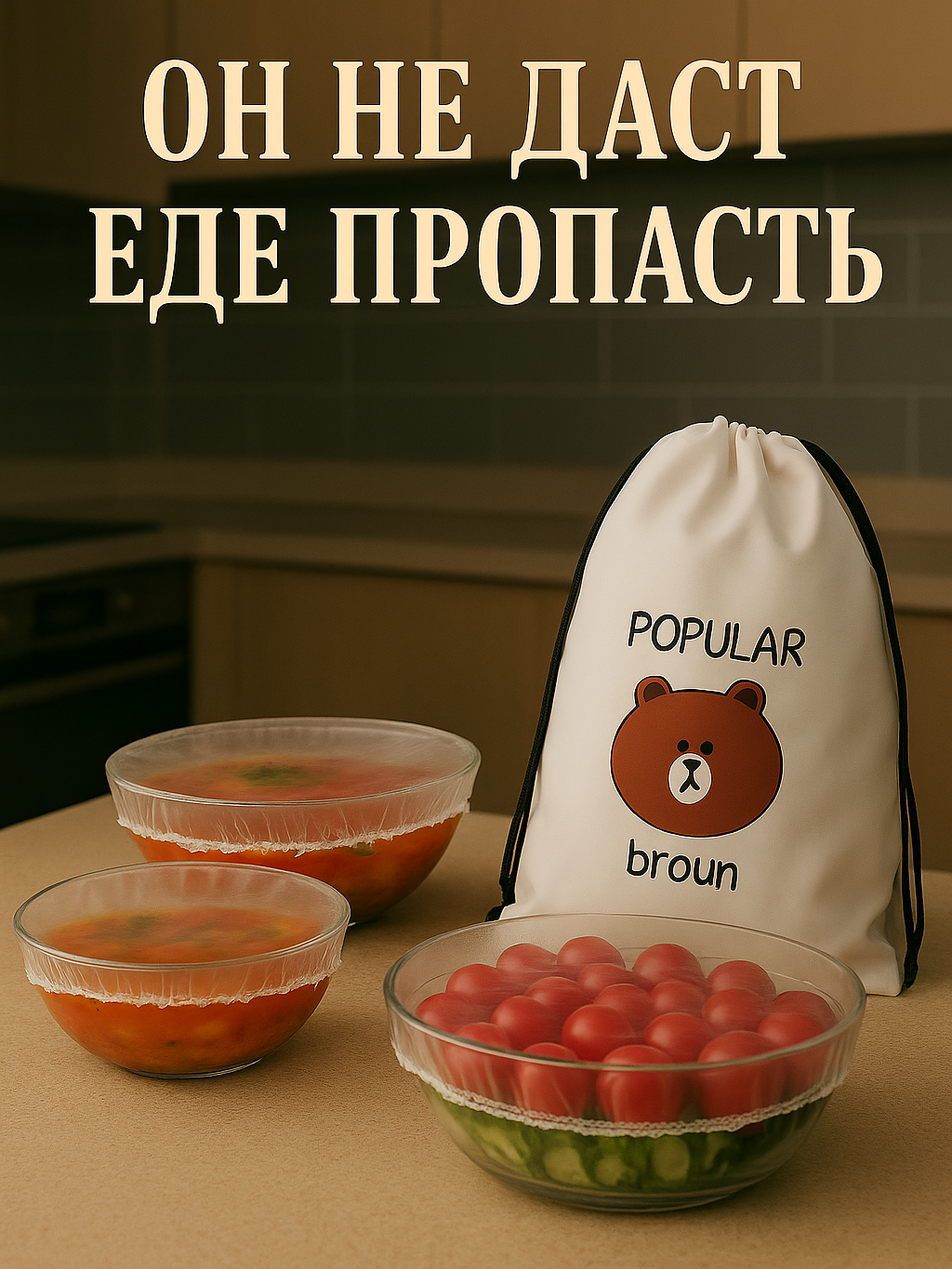 Набор пищевой пленки из 100 шт. для хранения продуктов 25 см