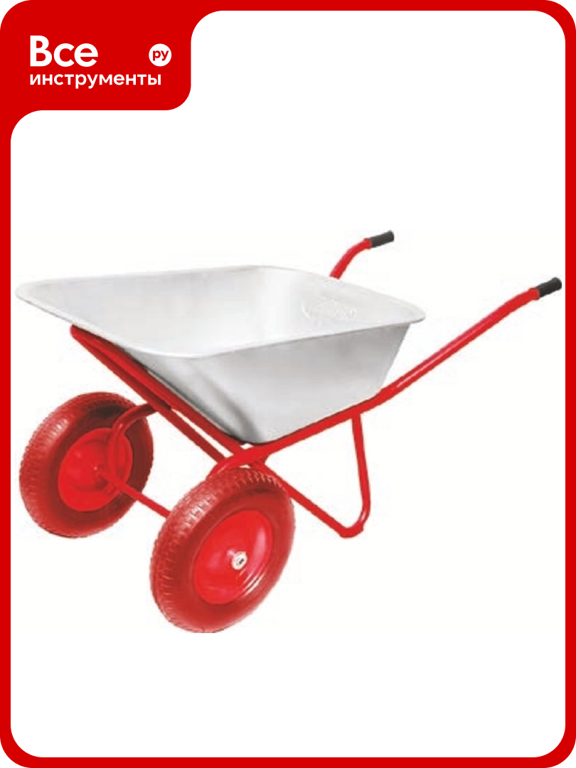 Строительная тачка Variant двухколесная усиленная PU 110 л 2 колеса PU (полиуретановое) 3.25/3.00-8. грузоподъемность 200 кг корыто 08 мм. 12110Лт