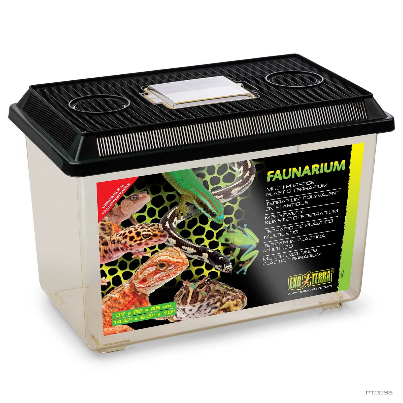 Террариум Exo Terra Faunarium прозрачный с черной крышкой 37x22x245 cм.