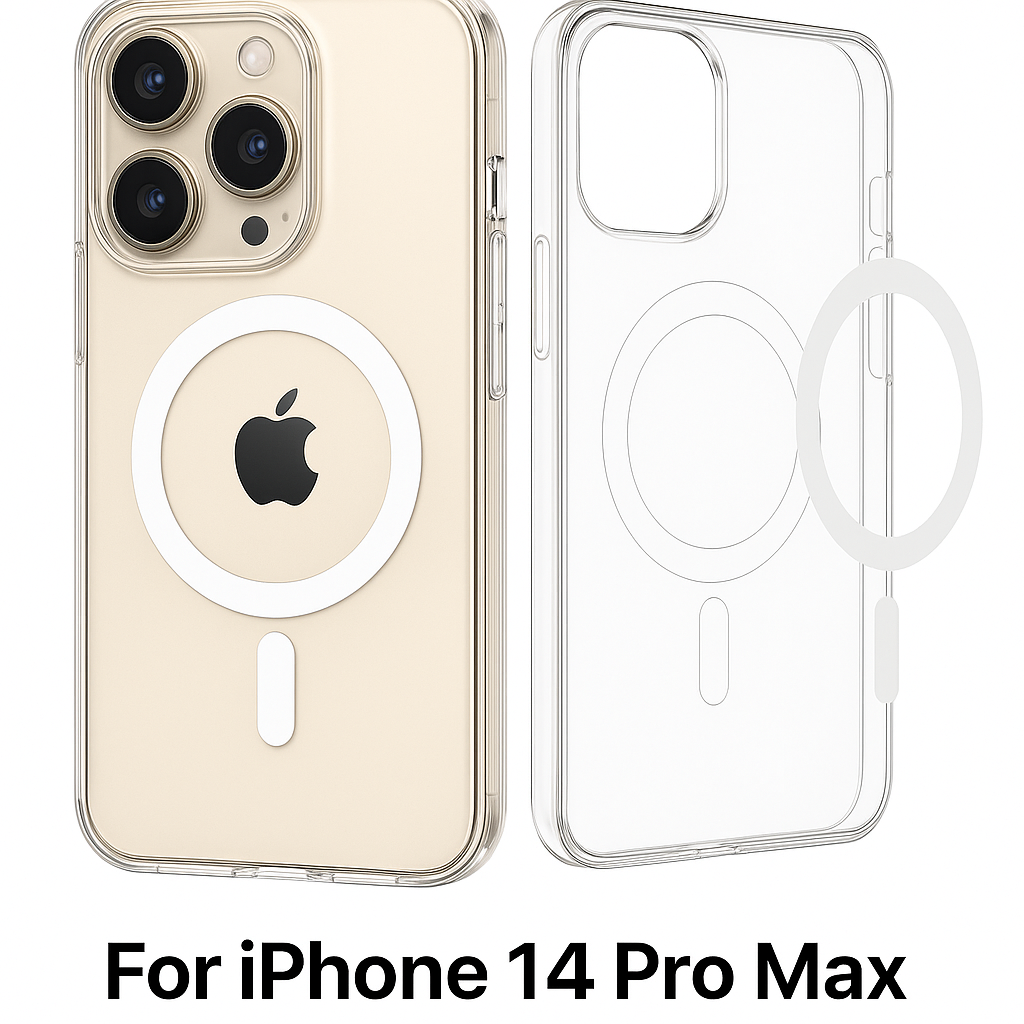Чехол Magsafe для Iphone 14 pro max прозрачный тонкий хрусталь, ударопрочный