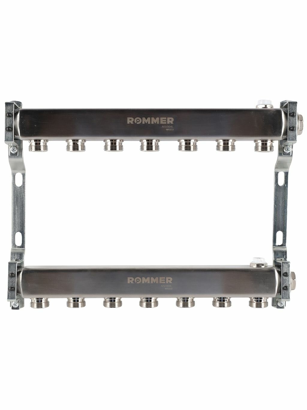 Коллекторная группа ROMMER 7 выходов нержавеющая сталь для радиаторов RMS-4401-000007