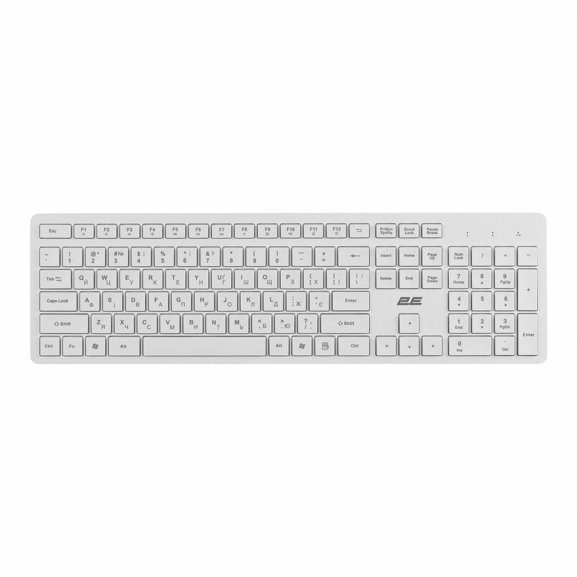 Беспроводная офисная клавиатура 2E WIRELESS KEYBOARD KS260, мембранная