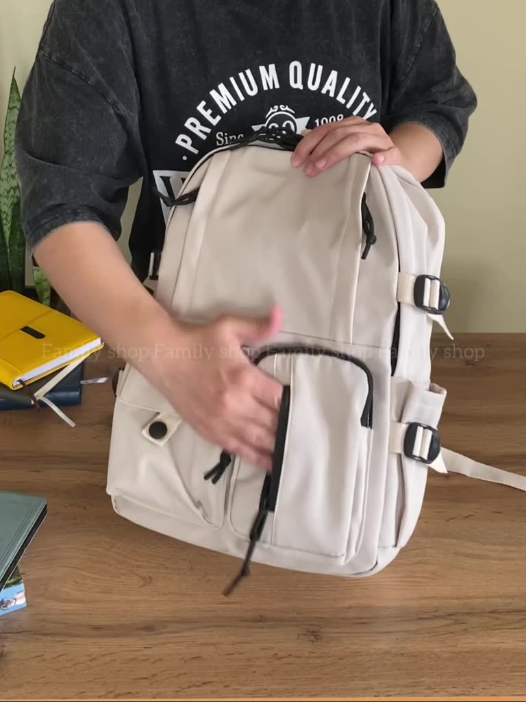 Портфель Family Shop, фактура ворсовая, белый/черный — фото 1