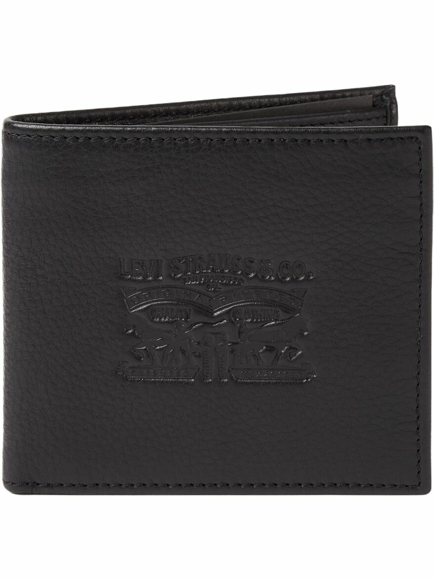 Кошелек Levi's, фактура тиснение, черный