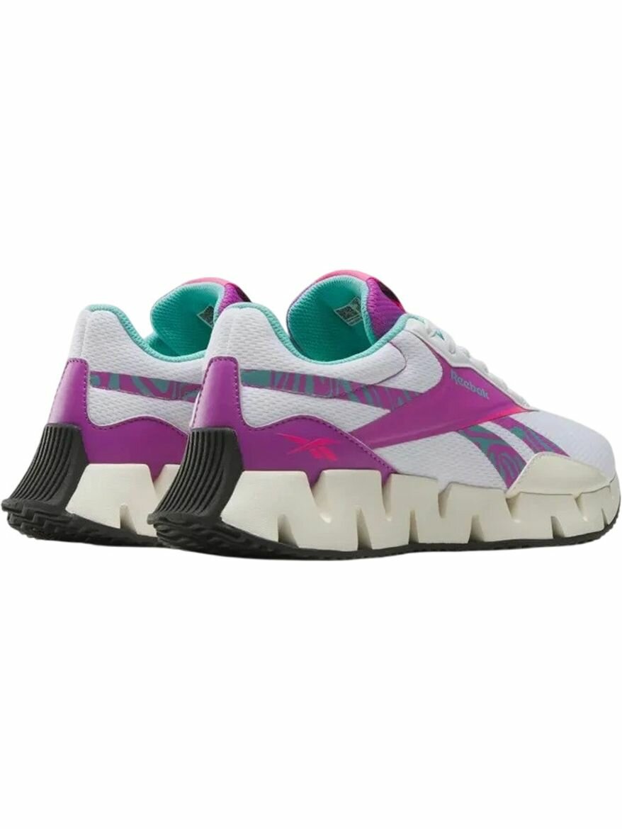 Кроссовки Reebok Zig Dynamica STR, полнота F (EU)/ на среднюю стопу, размер 7 US, белый/бежевый/фиолетовый — фото 1