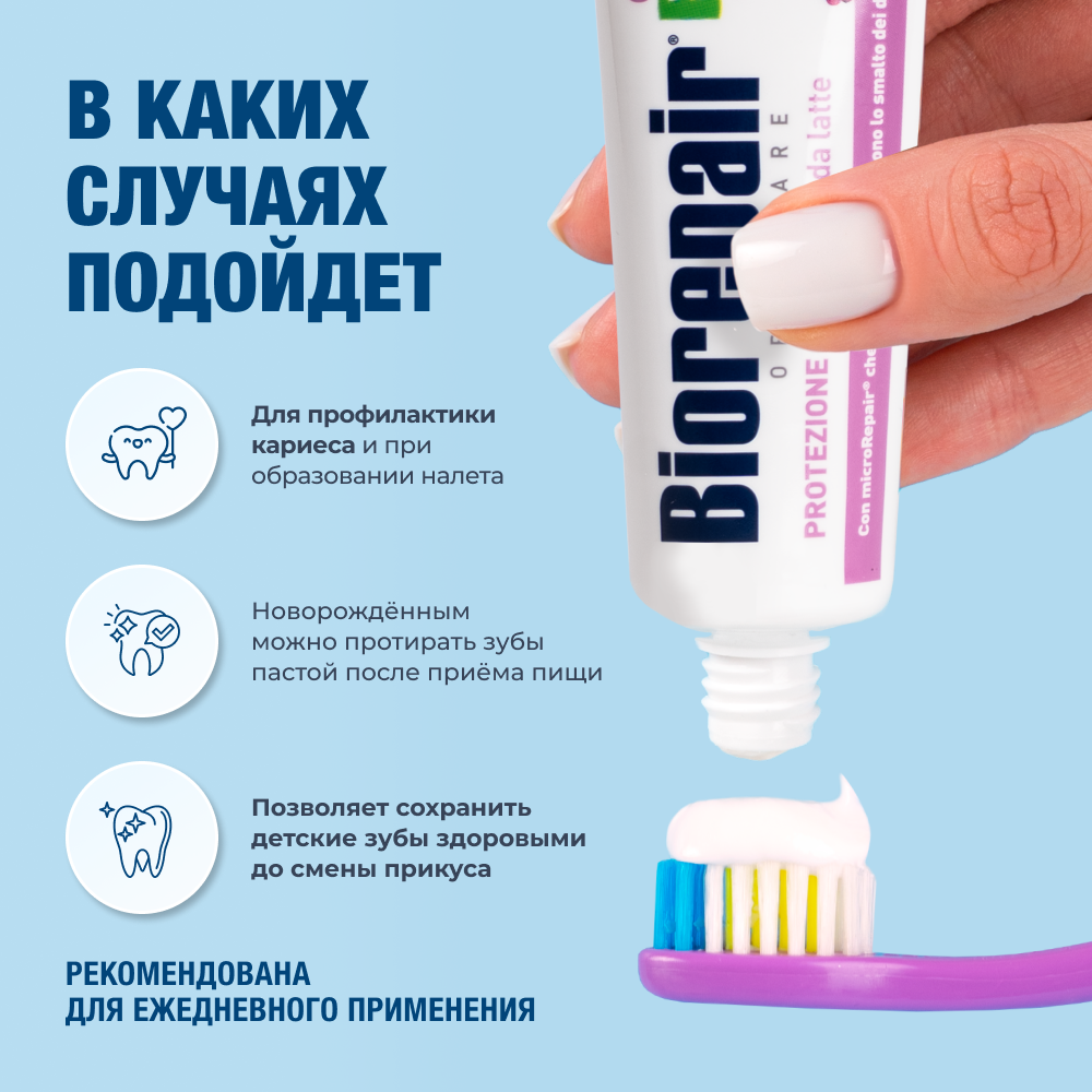 Зубная паста Biorepair Kids с экстрактом винограда для детей от 0 до 6 лет, 50 мл — фото 1