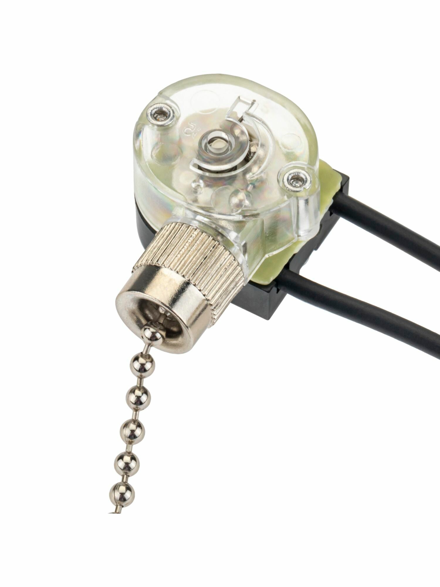 Выключатель с цепочкой для бра, светильников, торшеров, вентиляторов, 2А, серебро, 26801 7, duwi — фото 1