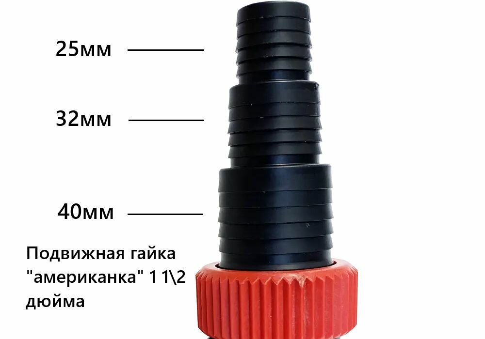Патрубок прямой для насоса дренажного 1 1/2