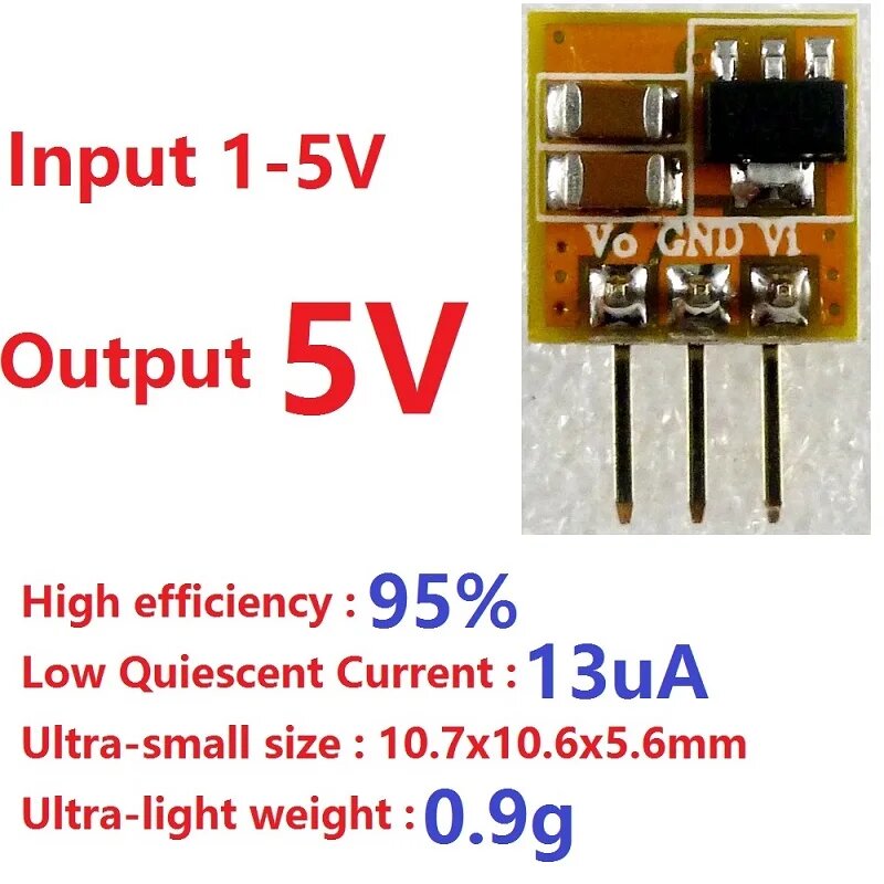 Eletechsup DD0405MA Преобразователь напряжения 0,7-5В в 3В/3,3В/5В, Output 5V with Pin