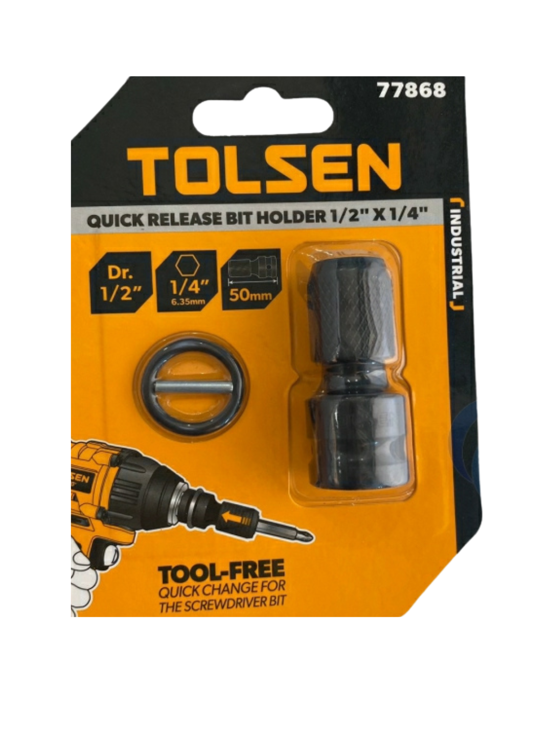 Адаптер для бит TOLSEN 77868 (с 1/2″ на 1/4″, быстросъёмный)