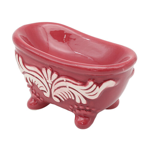 Подставка декоративная миниатюра 'Ванна', 7*4 см, полистоун, малиновая, Astra&Craft — фото 1