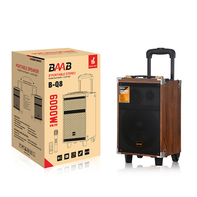 Портативная колонка B-Q12 караоке Bluetooth с микрофоном и пультом, беспроводная — фото 1