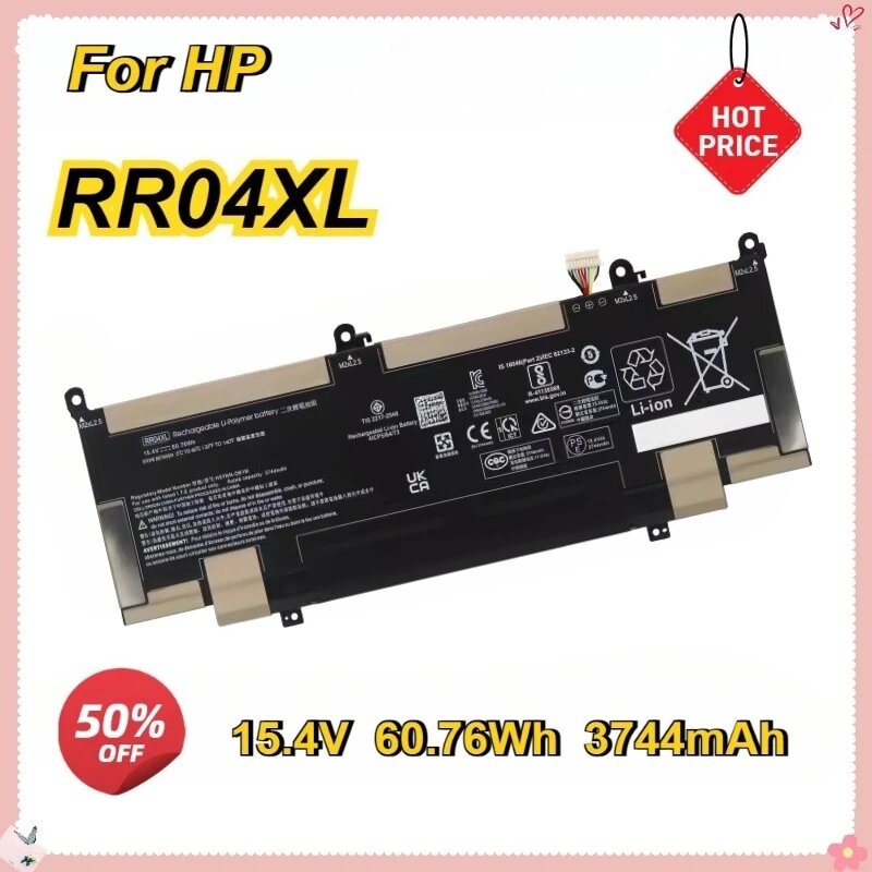 Новый аккумулятор для ноутбука RR04XL для HP Spectre X360 13-AW AW0001TU AW0021NG HSTNN-DB9K OB1M L60213-2C1 L60373-005 14-CE 154 В 6076 Втч