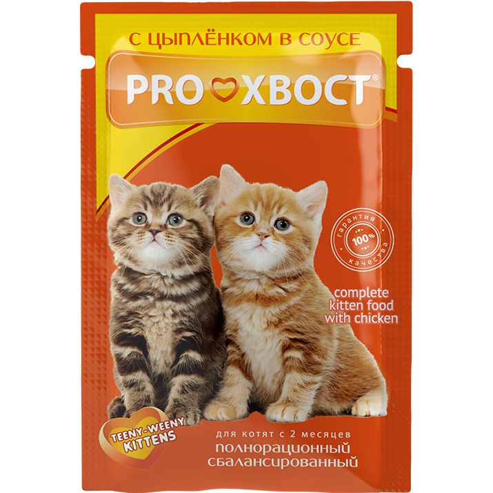 PROХВОСТ д/котят, с цыпленком в соусе, сашет 85 г