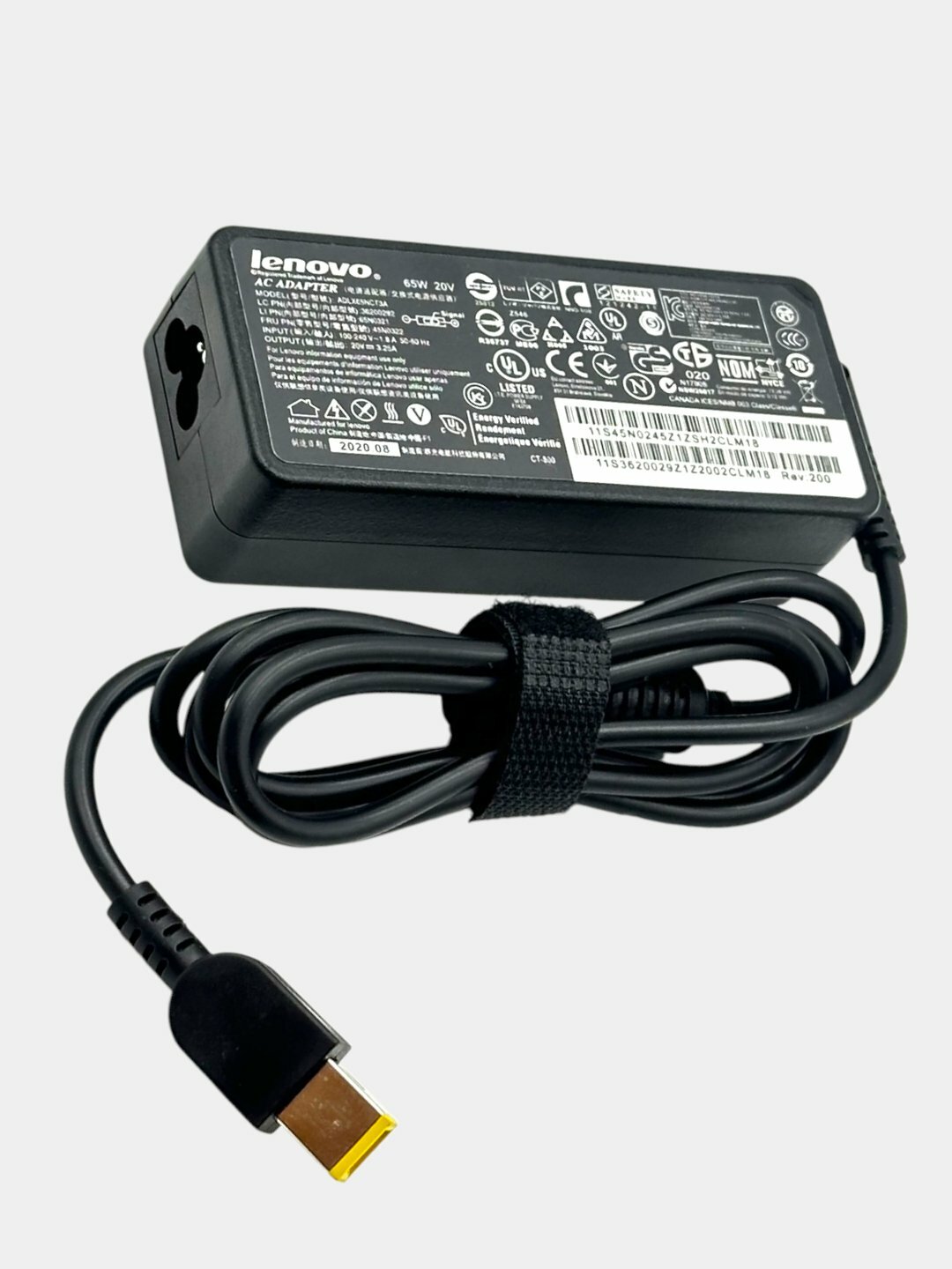 Зарядное устройство для Lenovo 20V3.25A 65W USB жёлтый наконечник