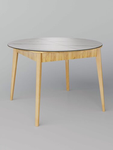 Изображение товара Керамический стол кассио ПВХ Дуб Крафт Золотой, Керамика Белый Мрамор