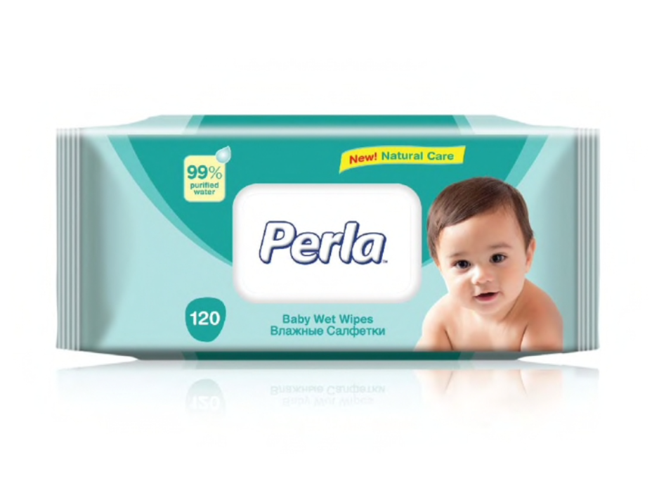 Влажные салфетки PERLA BABY "WITH CREAM", 120 шт./уп, для детей