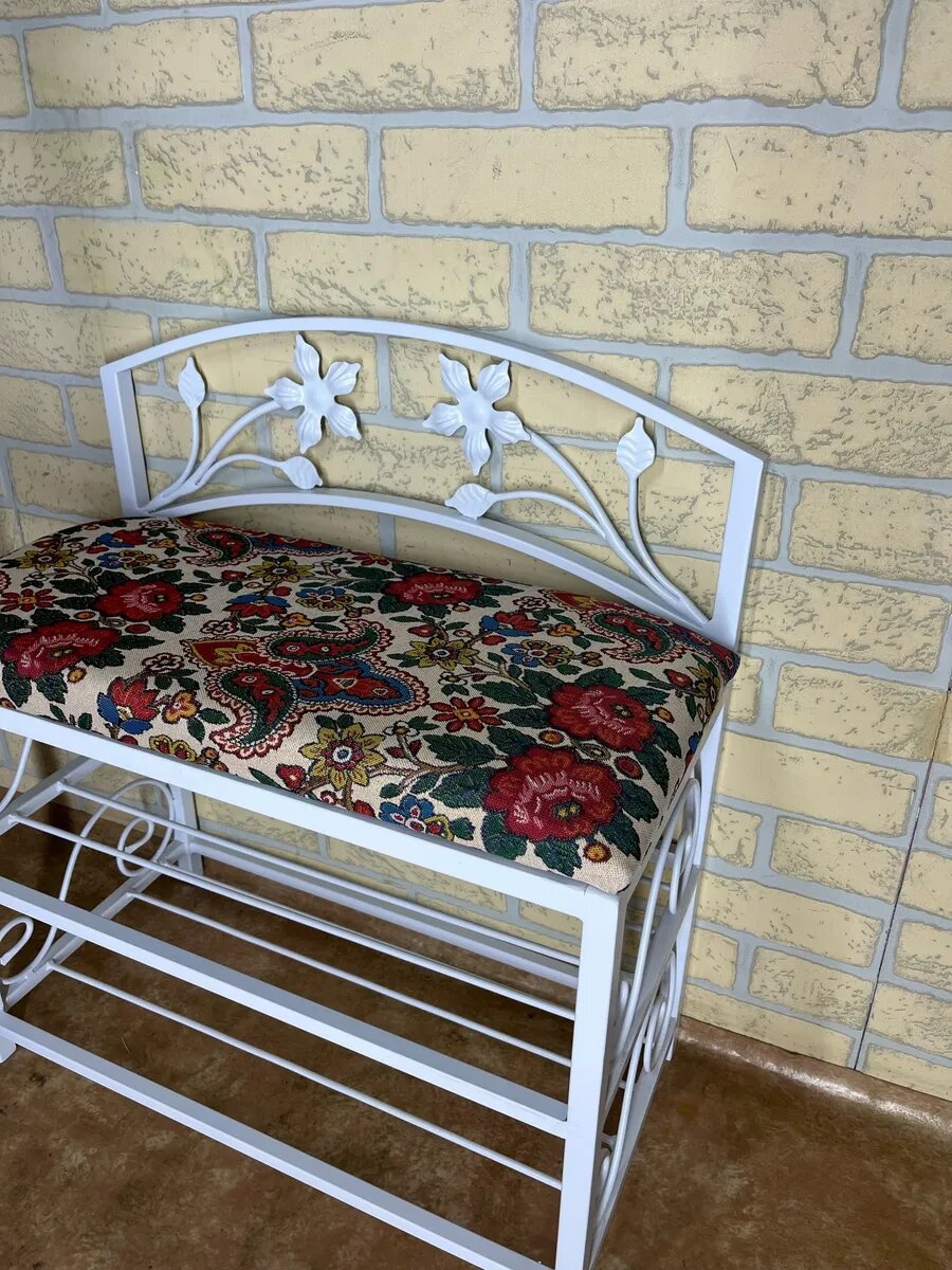 Кованая прихожая, вешалка + банкетка, Студия кованой мебели Нива, цвет темно-красный — фото 1