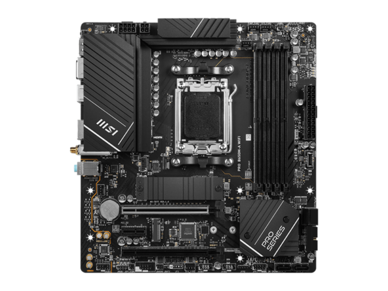 Материнская плата материнская плата/ MB AMD B650 sAM5, 4xDDR5(256GB), HDMI 2.1/DP, 1xPCIe 5.0x16, 1xPCIe 4.0x16, 1xPCIe 3.0, 1xLAN (2.5GbE), Wi-Fi, BT, 4xSATA 6Gb/s, 2xM.2, 8xUSB 3.2, mATX — фото 1