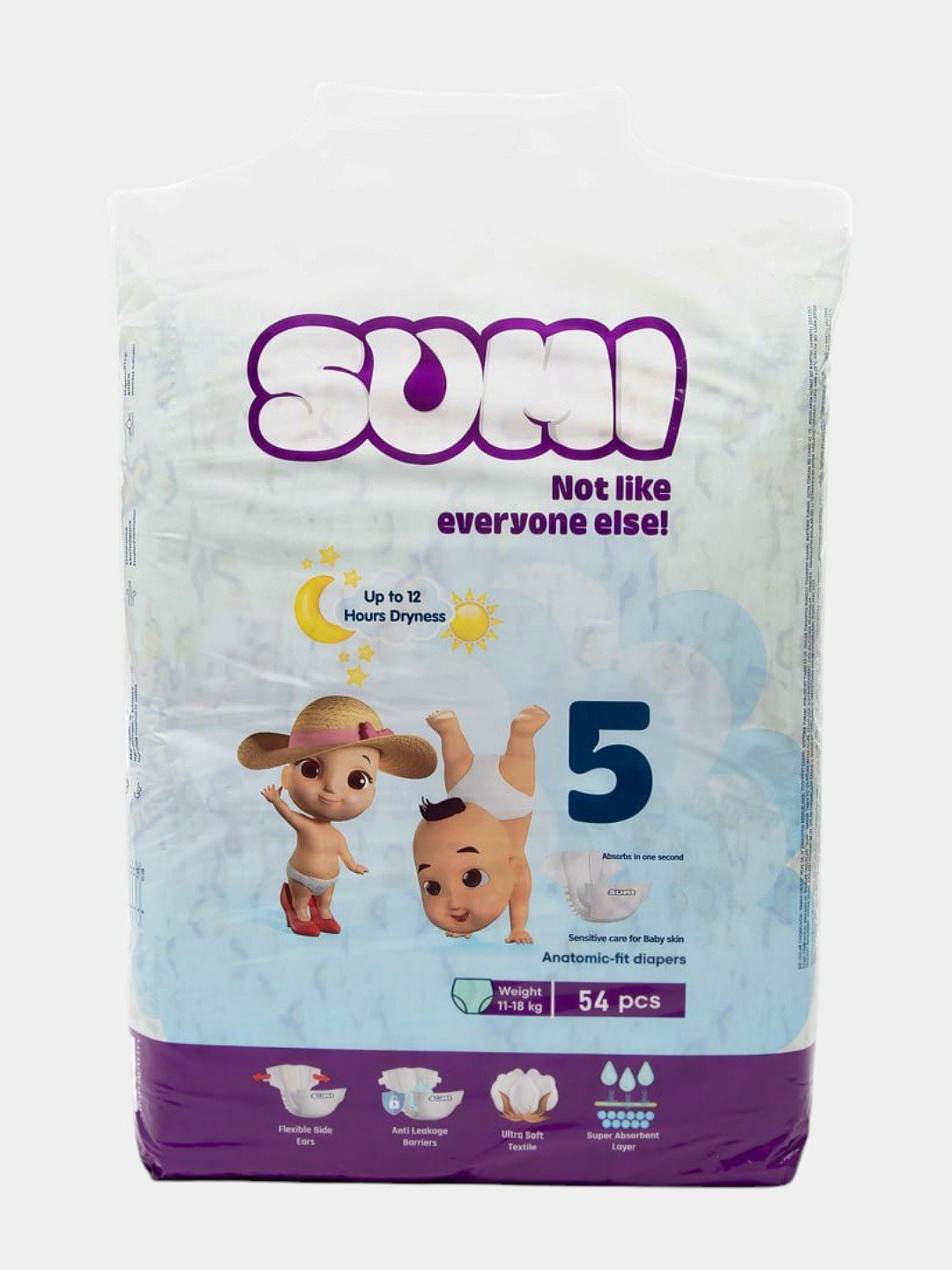 Подгузники Sumi, 5, 54 штук, 11-18 кг