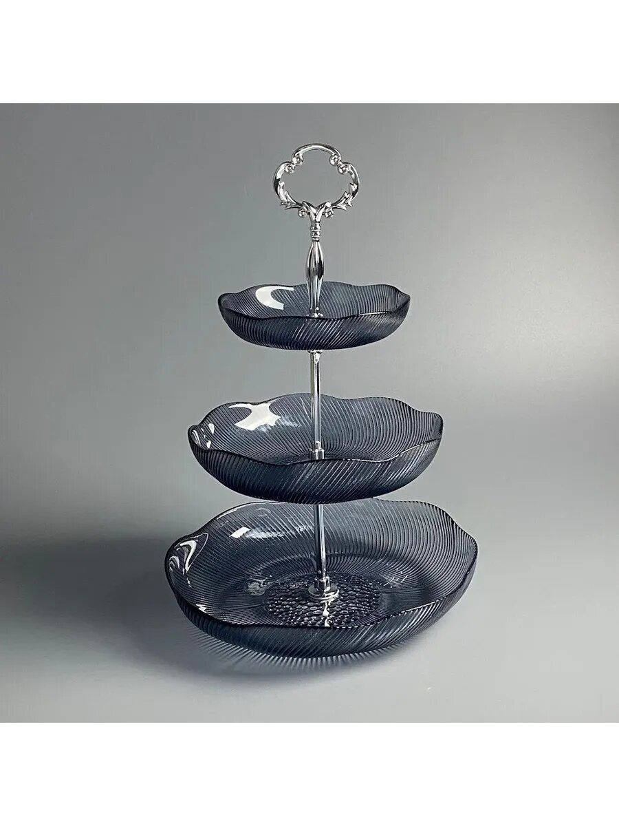 Трехъярусная этажерка Lenardi стекло