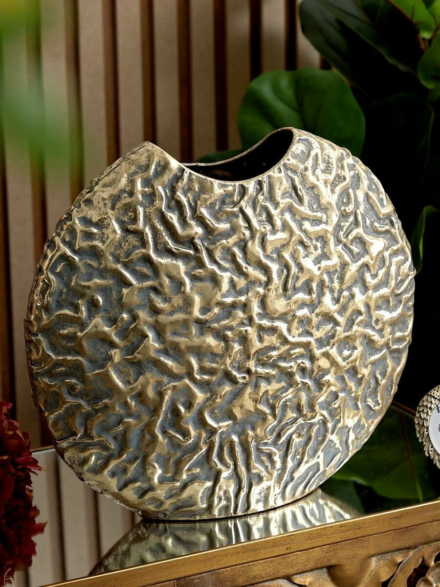 Ваза Glasar 57-441 "Гана", настольная, для сухоцветов, металл, 39x14x34 см