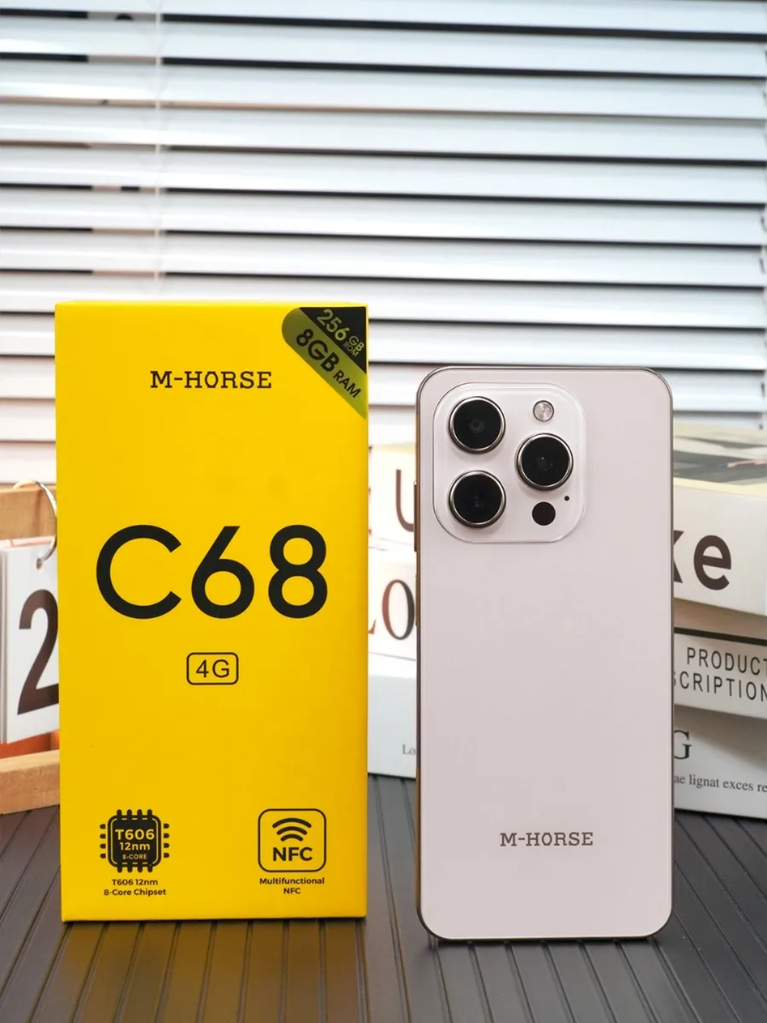 Смартфон M-horse C68 8/256GB, Android, беспроводной наушник подарок, iPhone в стиле